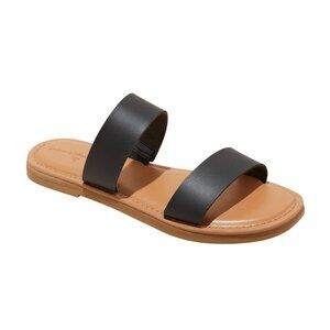 NWT Universal Thread Womens Freya Two Band Slide Sandals 92244841 Black 7M